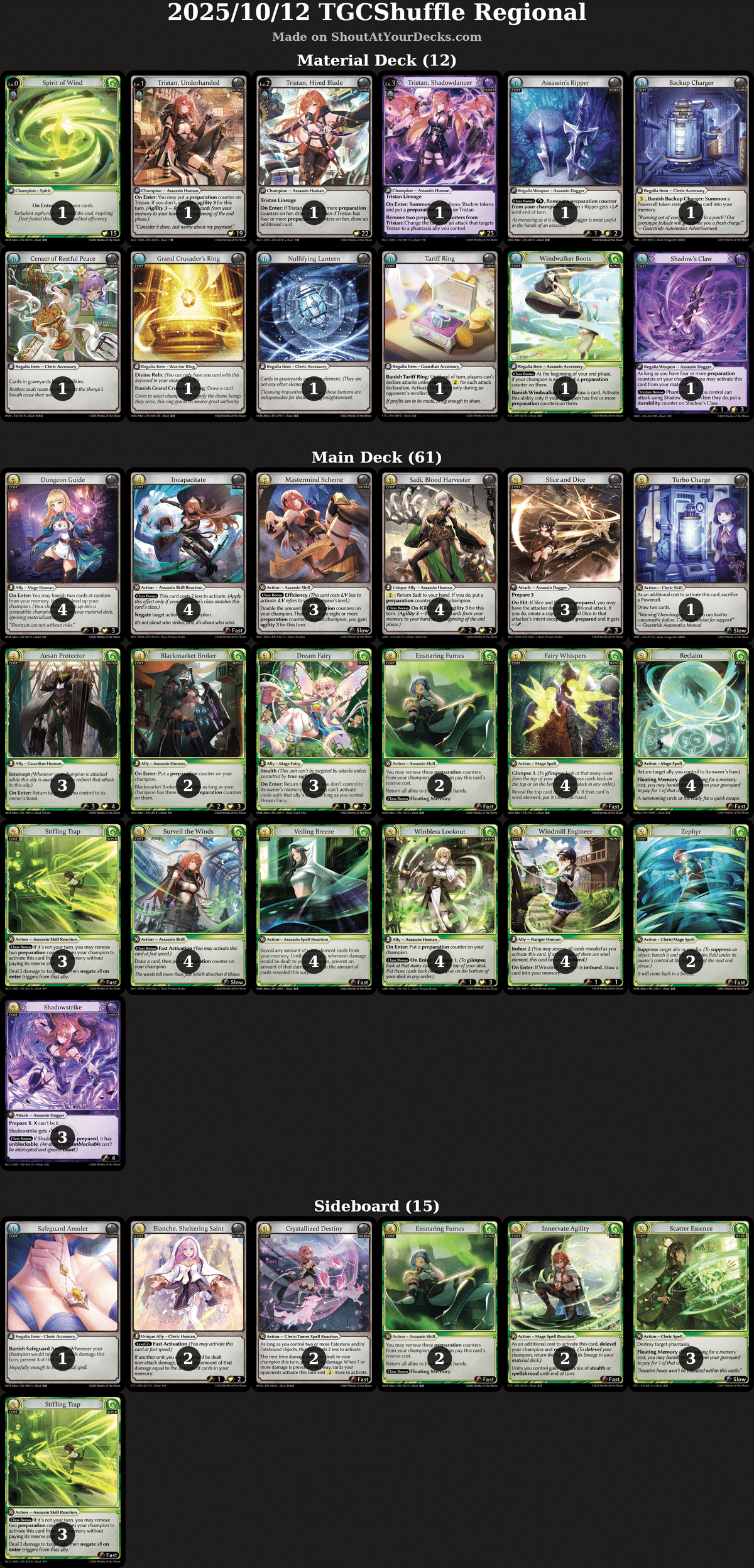 Grand Archive TCG】2025/10/10～13 Regional旅｜ばーばりあん