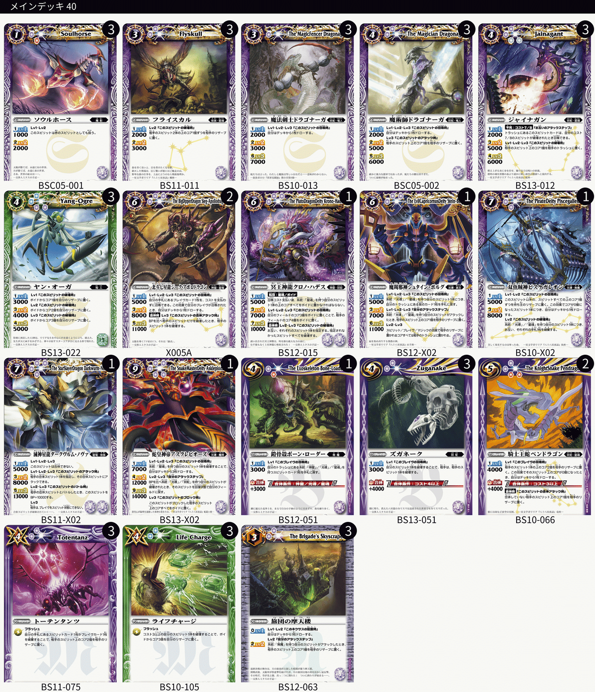 星座編のデッキリスト｜はくらく