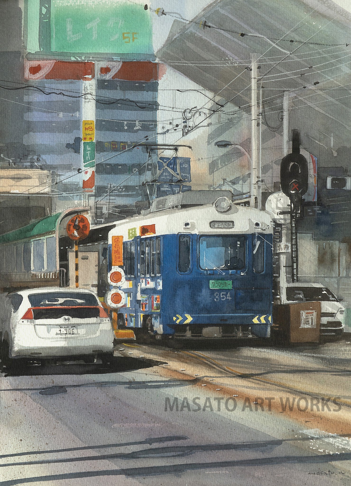 水彩画は「路面電車」を描いてスキルアップしました｜MASATO ART WORKS