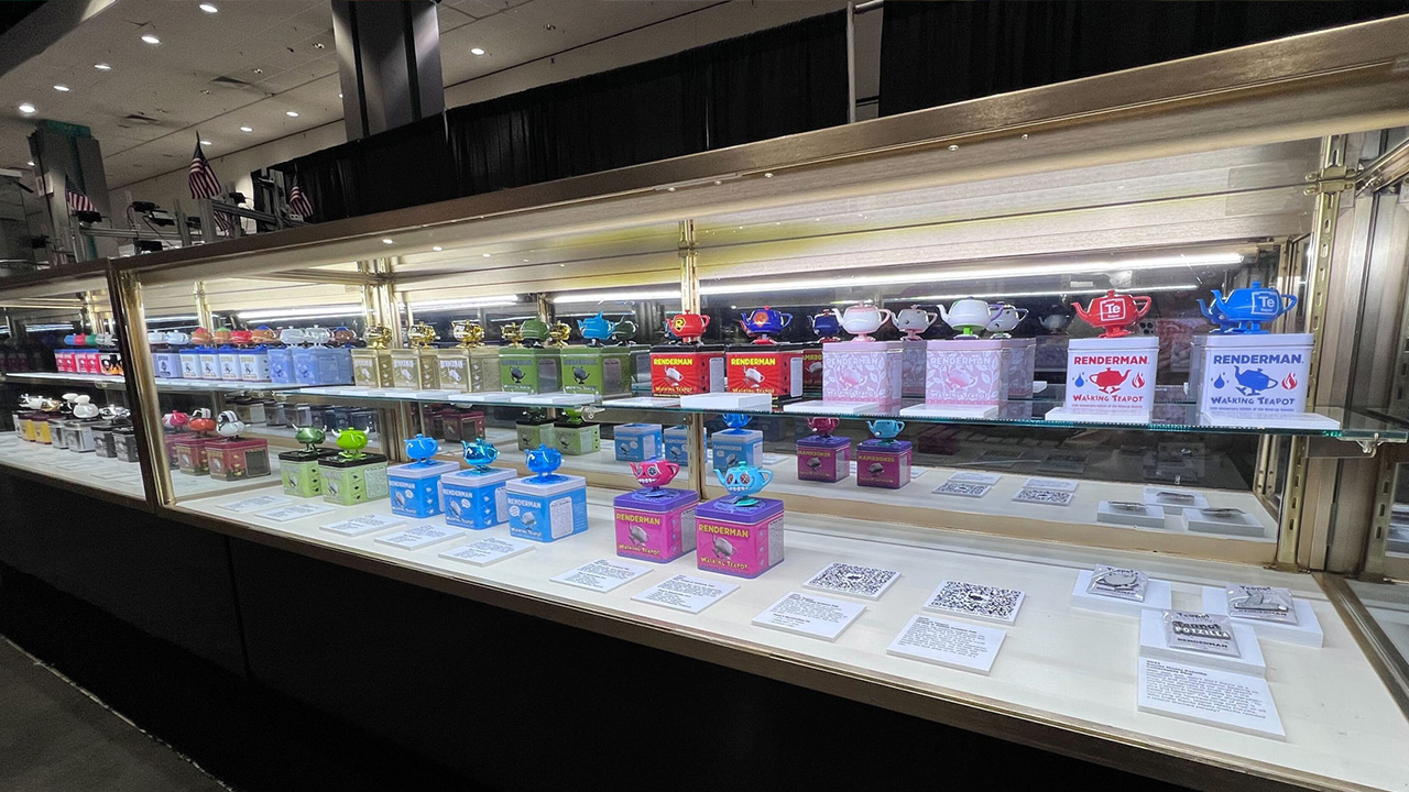 Pixar's RenderMan | News | SIGGRAPH 2023's Walking Teapot Museum