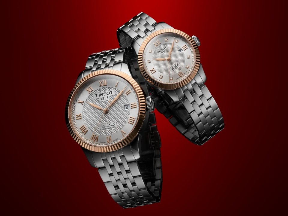 ティソのル・ロックル コレクションに、18K ローズゴールドベゼルと