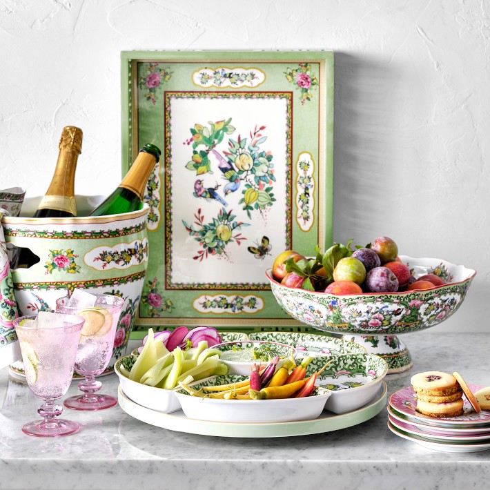 Famille Rose Tray: Handcrafted Enamel | Williams Sonoma