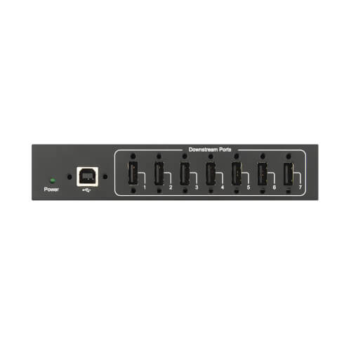 7-Port Industrial-Grade Hub - USB 2.0, ESD Immunity, Metal Housing