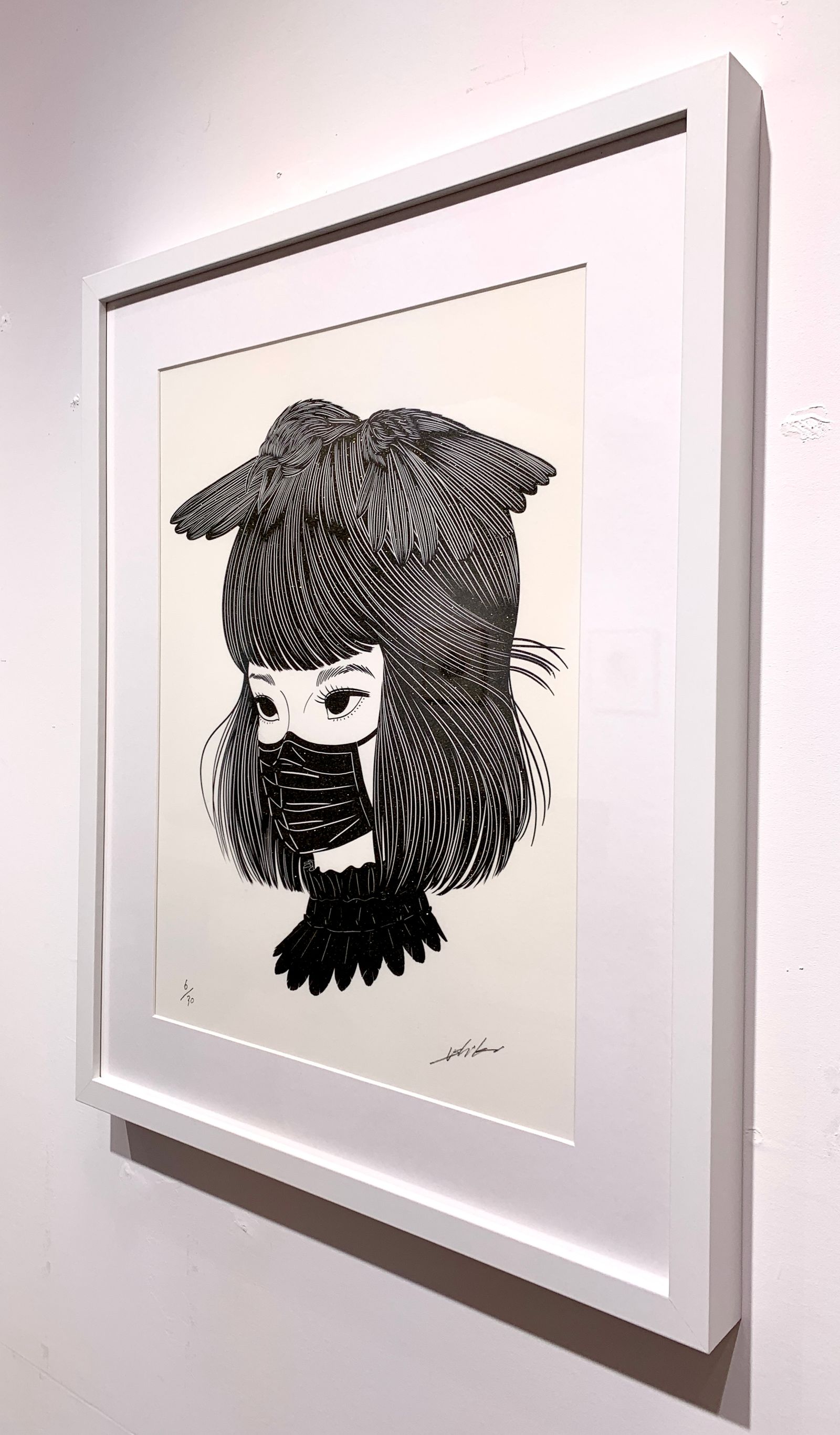 牛木 匡憲 - カラス少女：ネオシルク版画 | ASTER Curator Museum