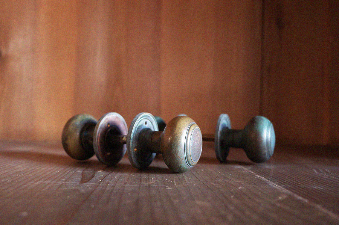 日本銅製門把手- 鳥飛古物店