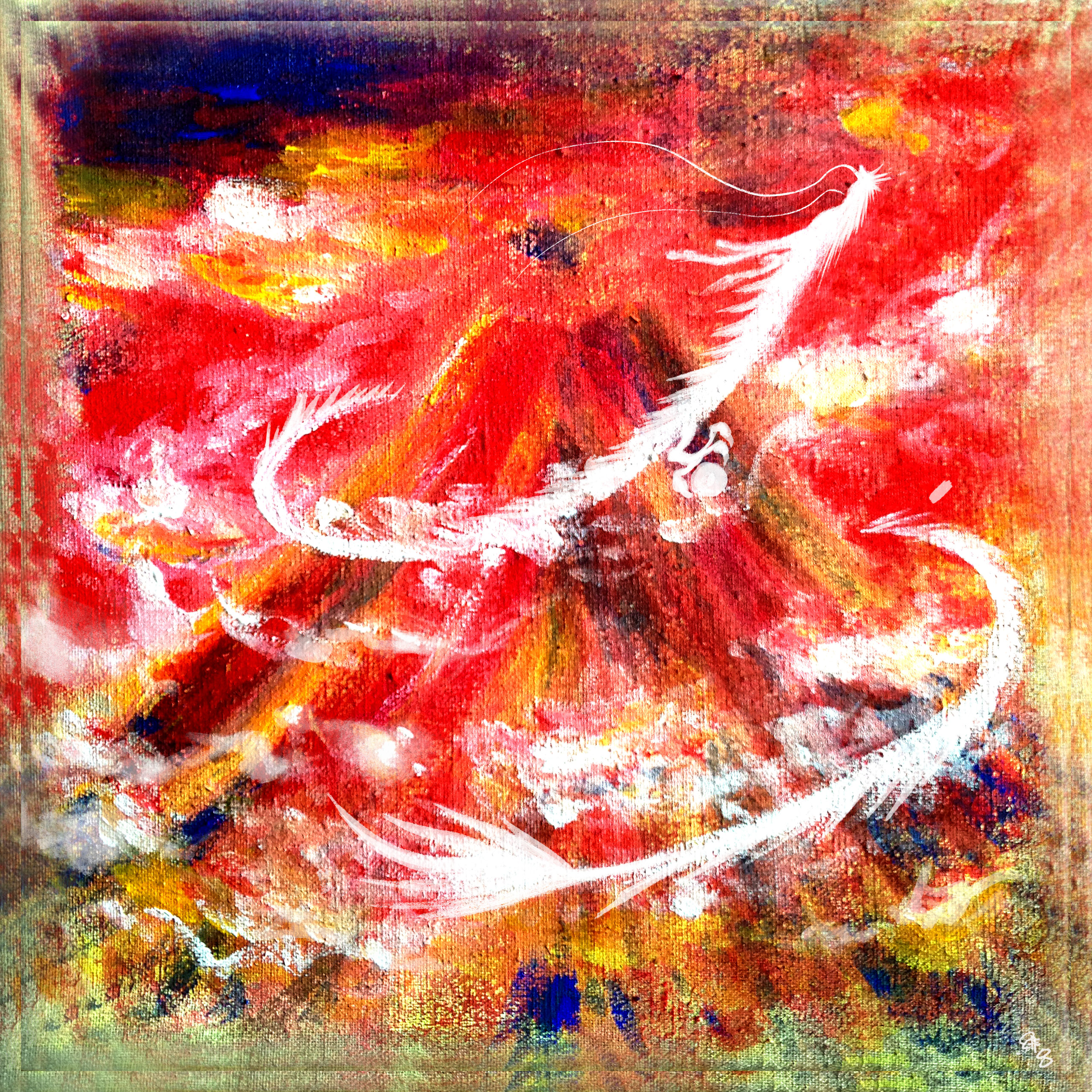 開運絵画 守護白龍神様 生命の木 赤富士 開運絵画 守護白龍神様 生命の