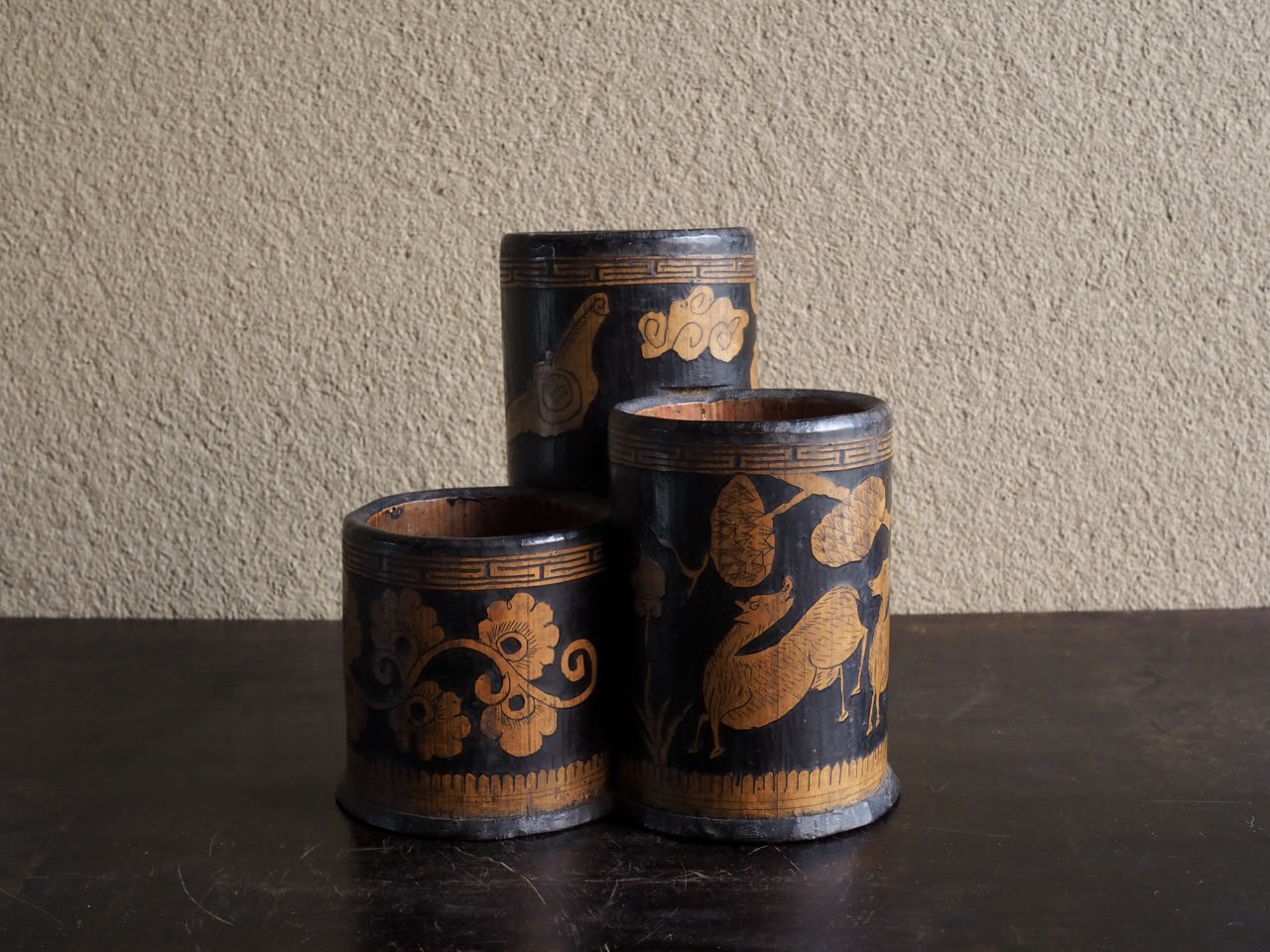 李朝竹彫筆筒 | 古美術いもと