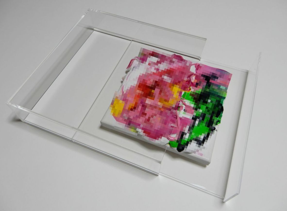 キャンバス・パネル作品のアクリルボックス額装 ～透明台座もできます