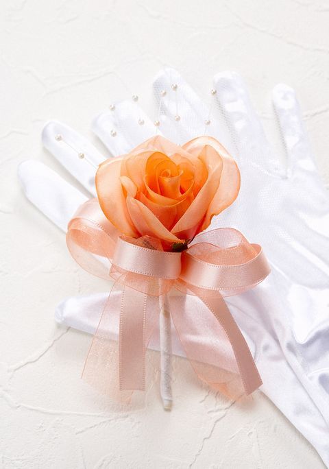 アートフラワーウェディングブーケ】プチフルールブーケ（オレンジ