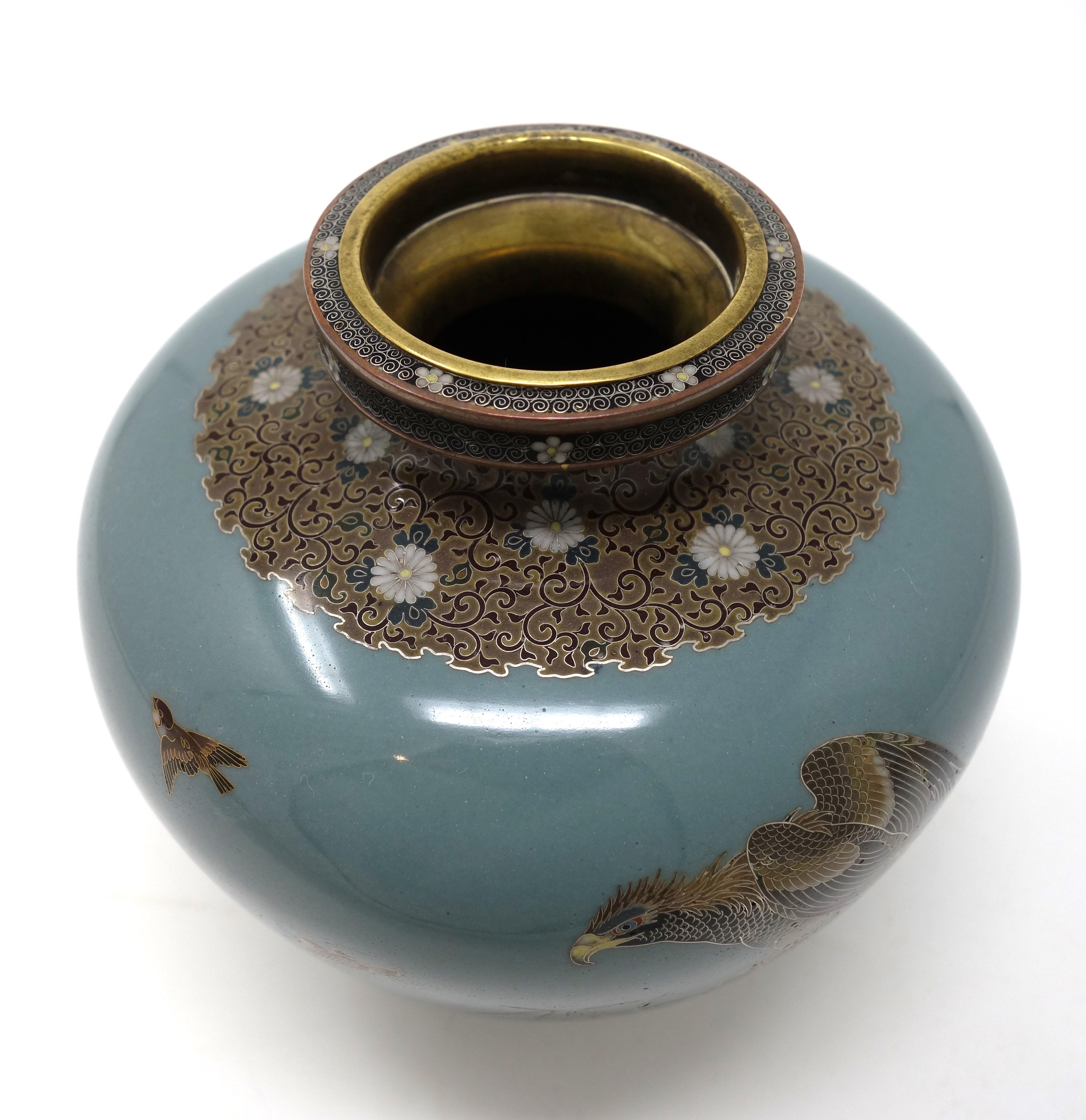 七宝『 『巖上鷹図七宝花瓶』【1点限り】』 | 七宝 | 日経アート