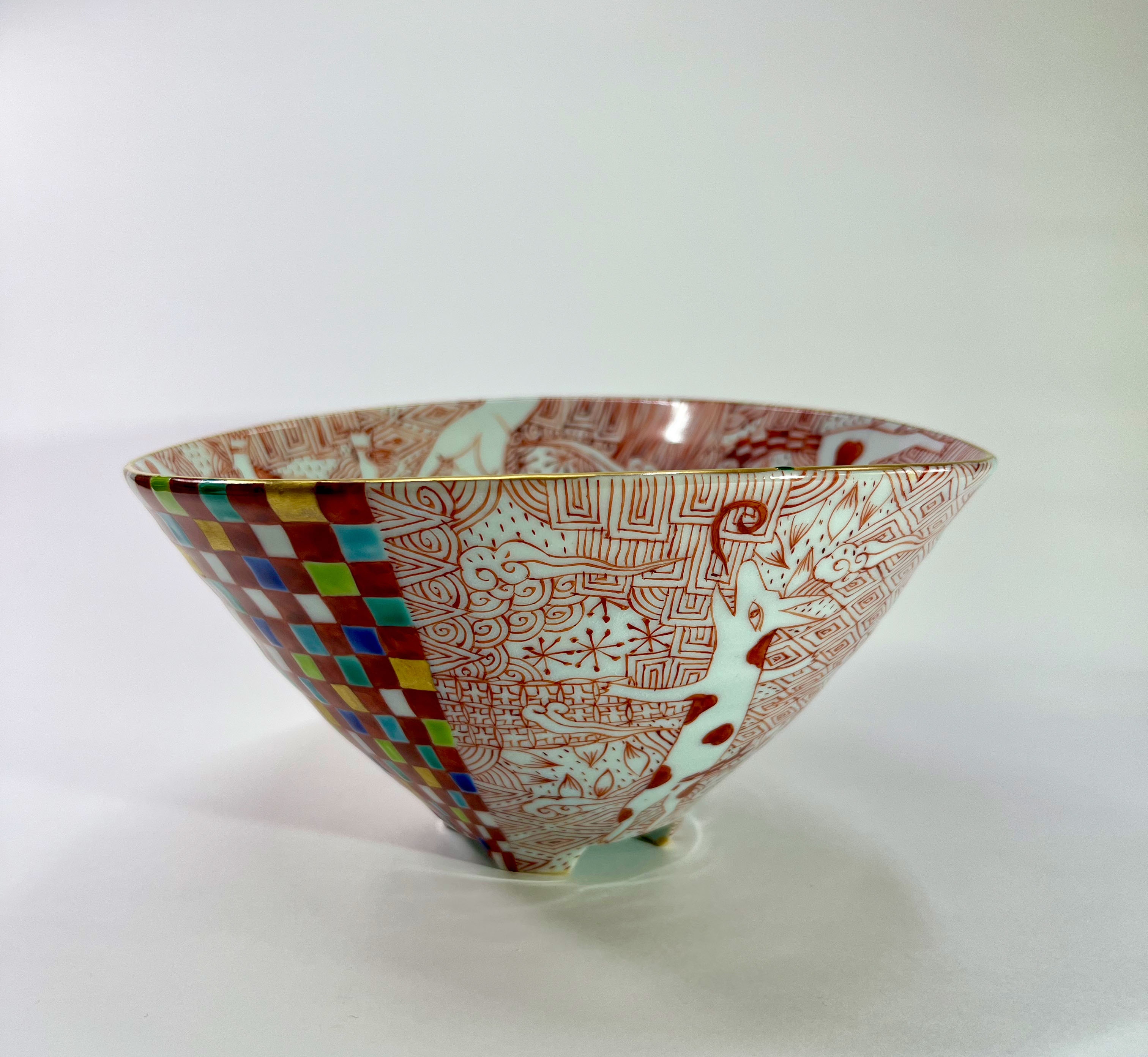 戸出雅彦『 赤絵鉢／ジョン付』 | 陶芸作品 | 日経アート