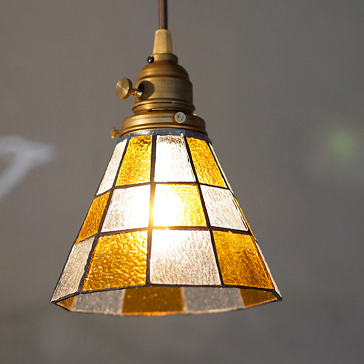 Stained glass-pendant Checker｜ARTWORKSTUDIO公式