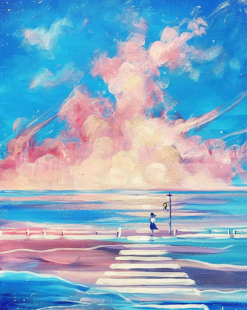 海から空へー Sea to Sky Crossing – Artbar Tokyo – Paint and Wine