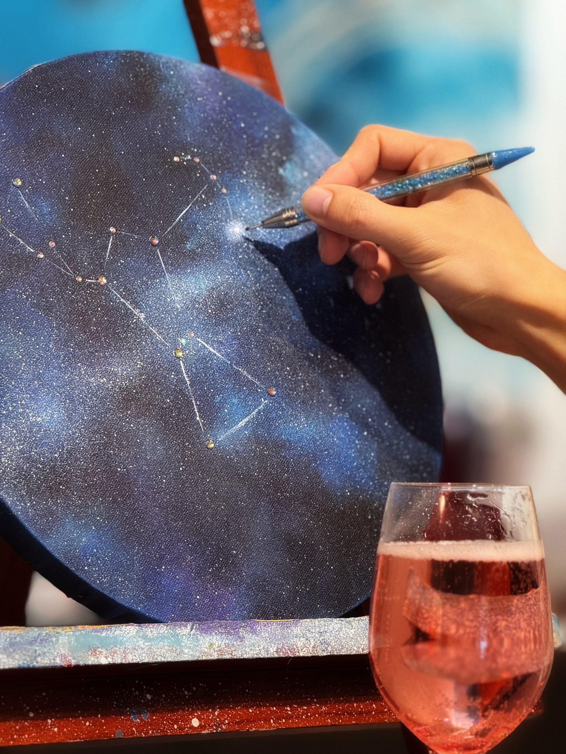 夜空に輝くラインストーンの星座 Night Sky w/ Rhinestone