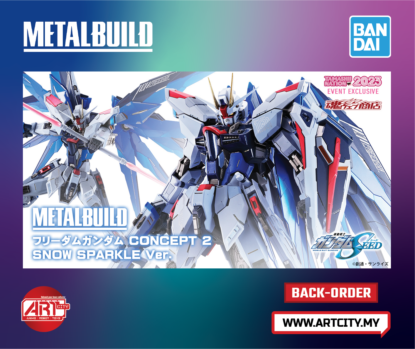Bandai Metal Build - Freedom Gundam Concept 2 - Snow Sparkle Ver