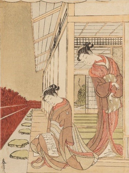 司馬江漢「富岳」掛軸 絖本 太巻 楊洲周延 極箱 二重箱：浮世絵師 司馬