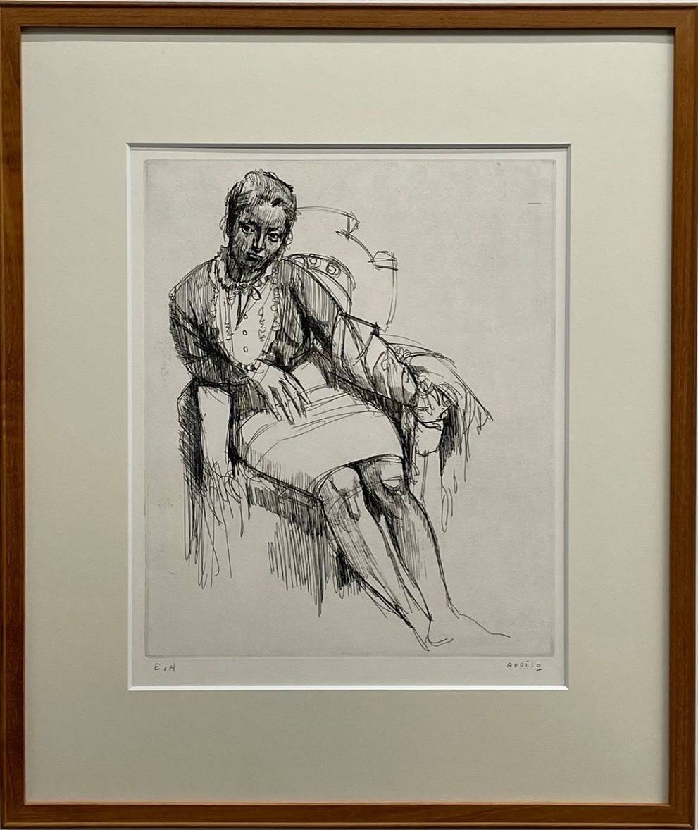 小磯良平「椅子に座る女」（売約済み） | 現在販売中の作品の写真を