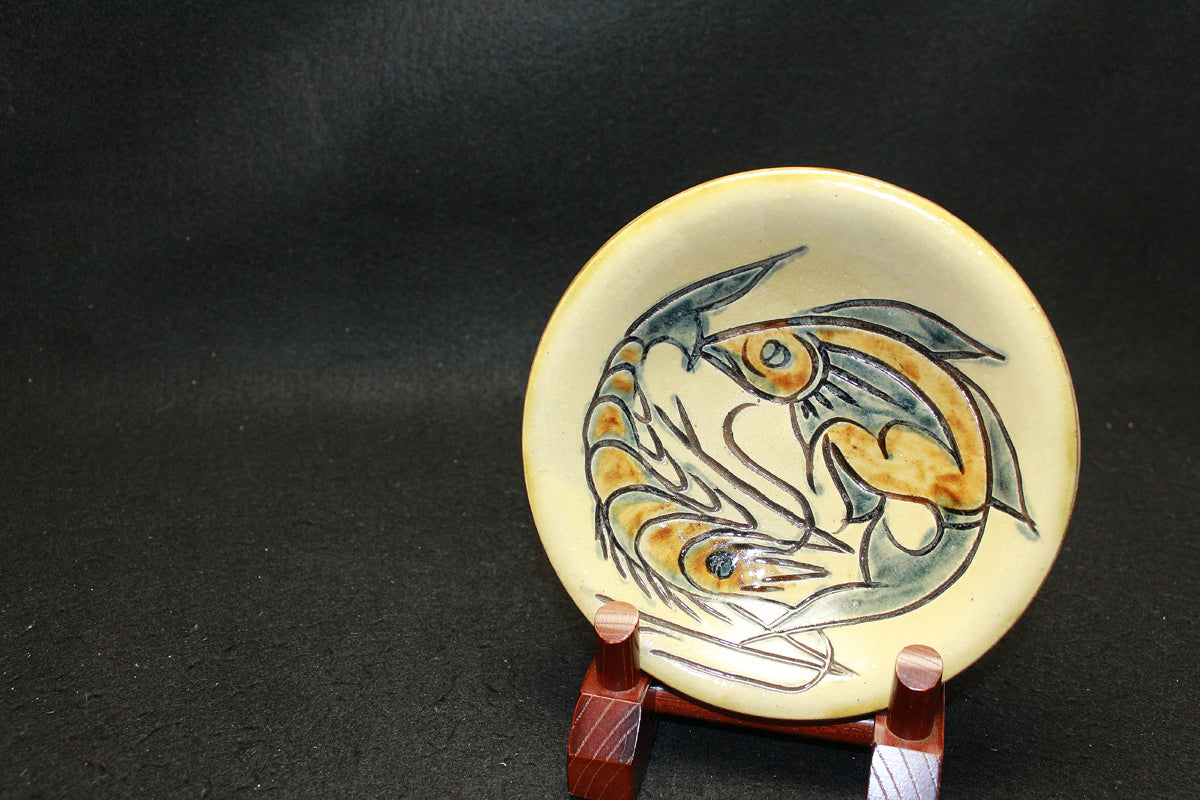 25932 人間国宝 金城次郎 五寸皿 KINJO Jiro – アート飛田