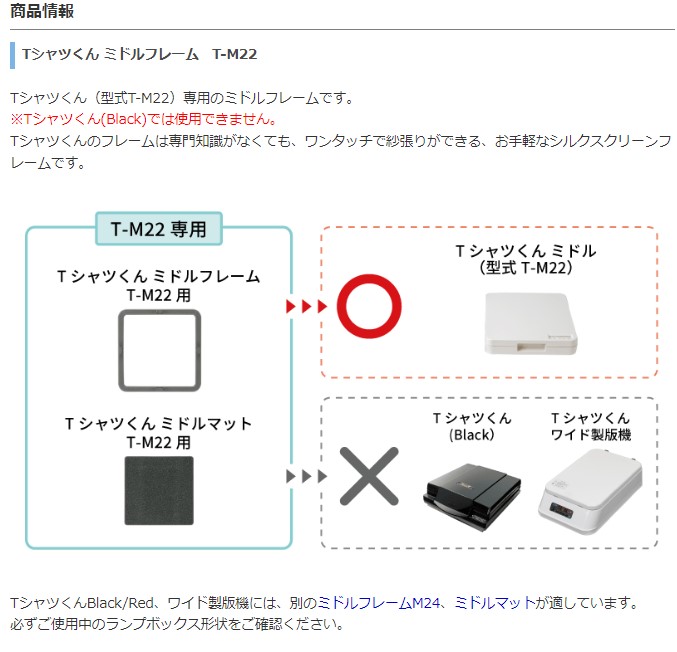 シルクスクリーン Tシャツくん ミドルフレームT-M22 | 福岡 オリジナル