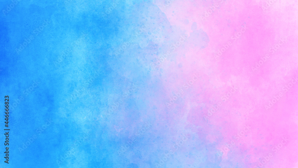 青とピンクのグラデーション、水彩の筆の跡、背景素材、テクスチャ
