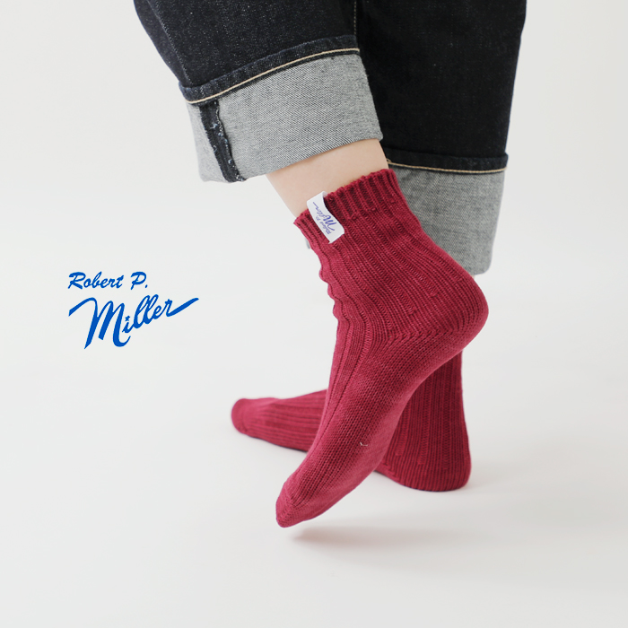 MILLER ミラー 1P クルー ソックス 347c-fn レディース リブ コットン