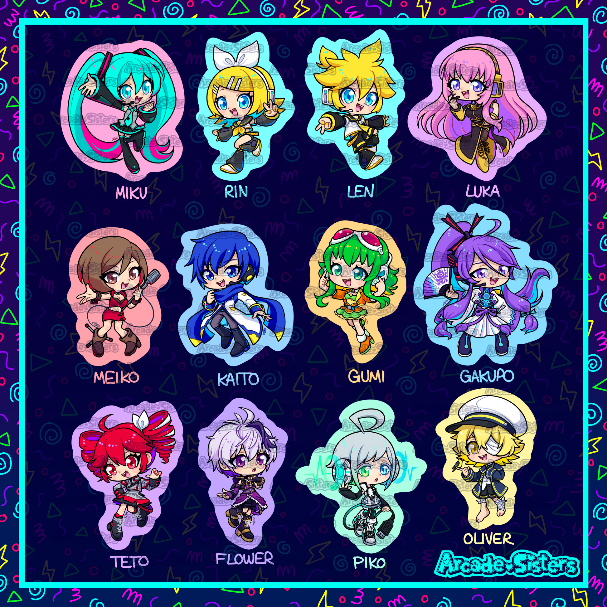 Vocaloid Stickers & Badges – Arcade Sisters