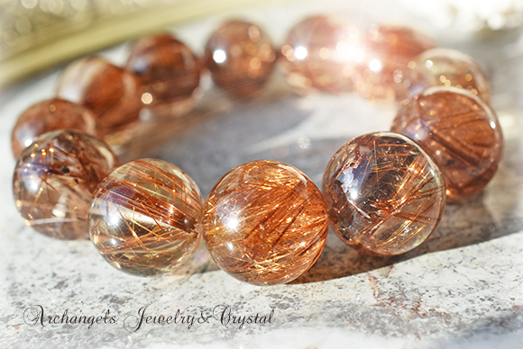 ブラウンルチルクォーツ・大玉グラデーションブレス