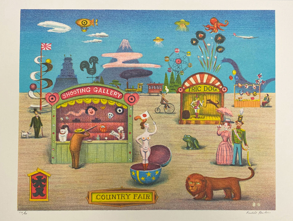 馬場梼男 木版画 「鬼とおじさん」 馬場梼男 「鬼とおじさん」 版画