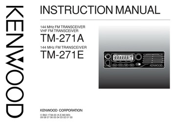 Kenwood TM-271A, TM-271E user manual : Free Download, Borrow, and