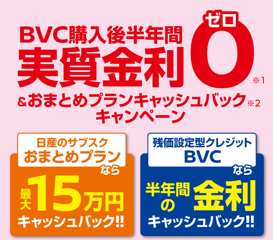 BVC購入後半年間実質金利0（ゼロ）＆おまとめプランキャッシュバック