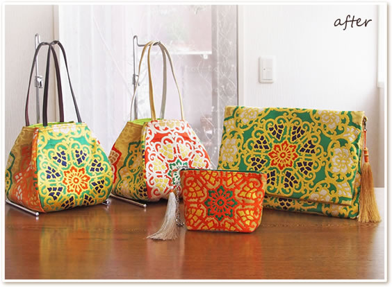 帯リメイク実例】四世代に渡り受け継がれてきた豪華な丸帯をバッグや