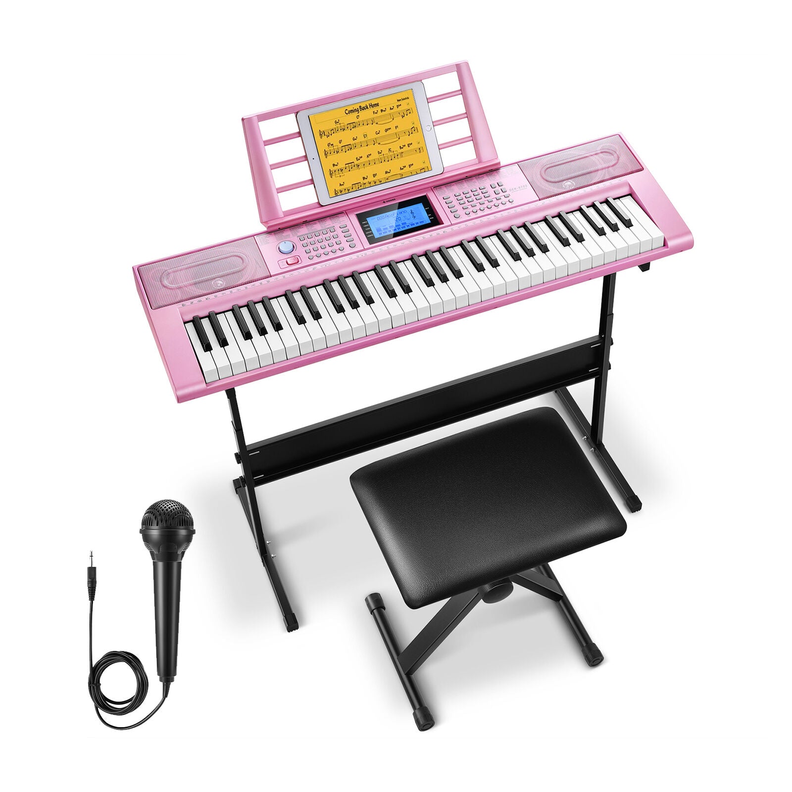 DEK-610S / 61-Key Beginner Keyboard with Stand, Bench & Microphone