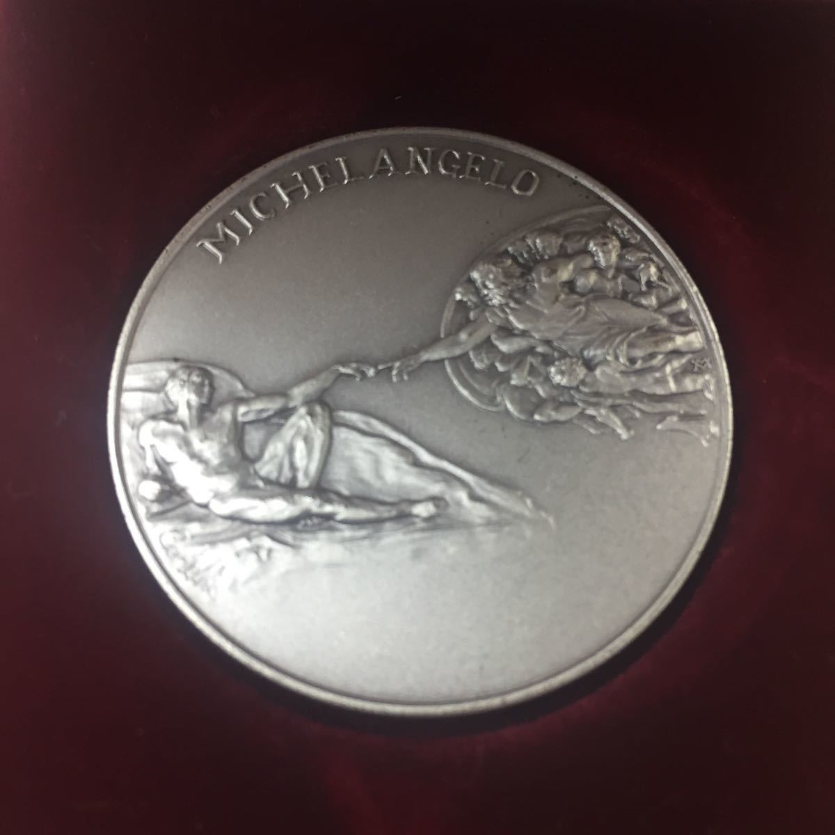 銀製 バチカン美術館 アダムの創造 ミケランジェロ 銀メダル 銀貨
