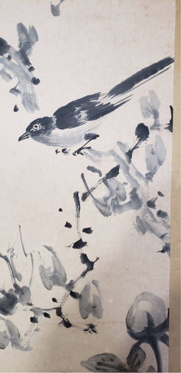 古美術 中国古芸品 清民国時期 玉堂富貴図 肉筆水墨牡丹白玉