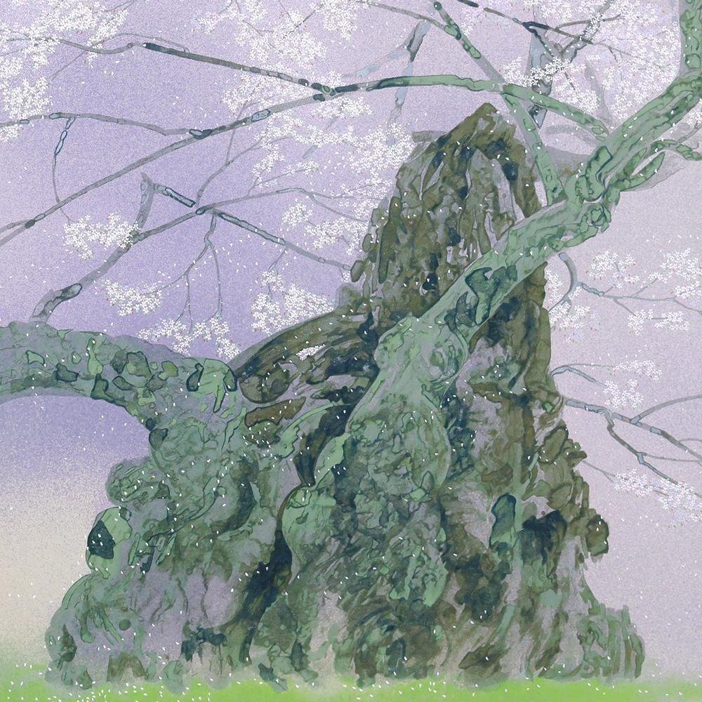 真作】【WISH】中島千波「神代櫻」シルクスクリーン 約25号 大作 直筆