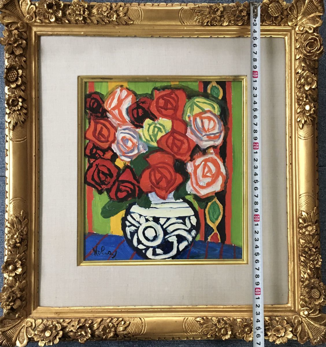 河野重軌絵画バラ油絵