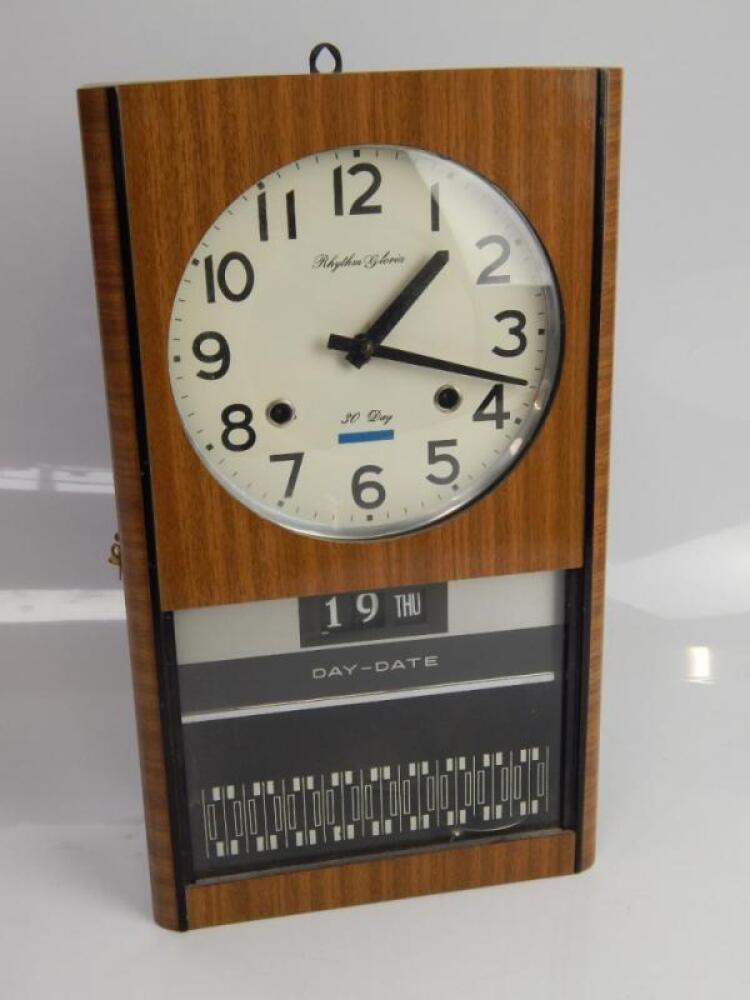 Rhythm アンティークRhythm Gloria 30Dayカレンダー柱時計 稼働中