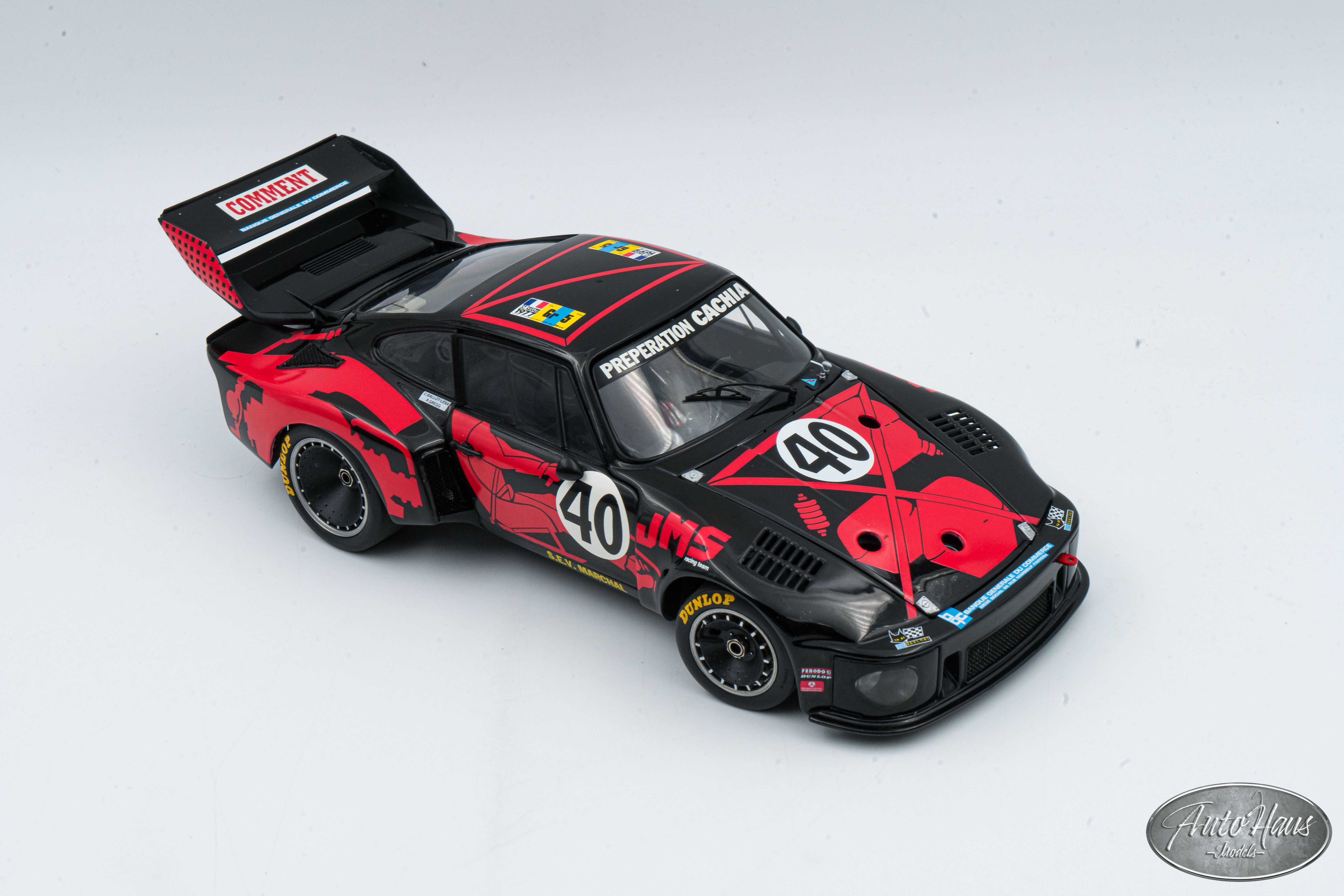 1/18 Exoto 1977 Porsche 935 le Mans #40 Black – AutoHaus Models
