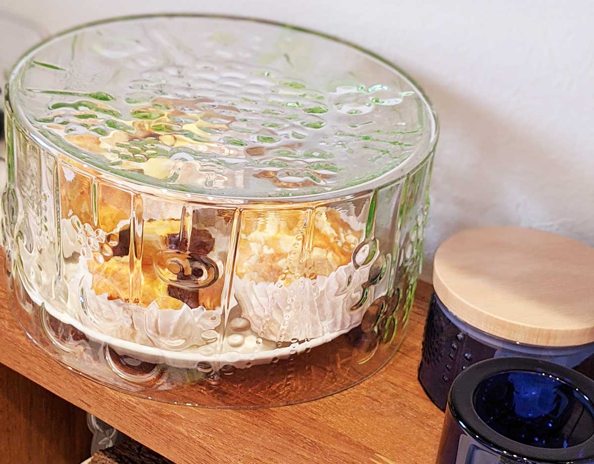 ケーキドームにもなるお洒落なガラス製フルーツボウル【イッタラ