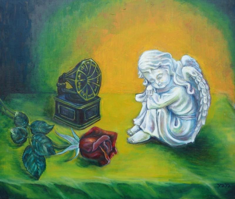 絵画教室で描く！yayaちゃんの静物油彩画F8