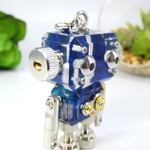 m.a.wood×mito craft】ロボットキーホルダー mic grande ウッドレジン