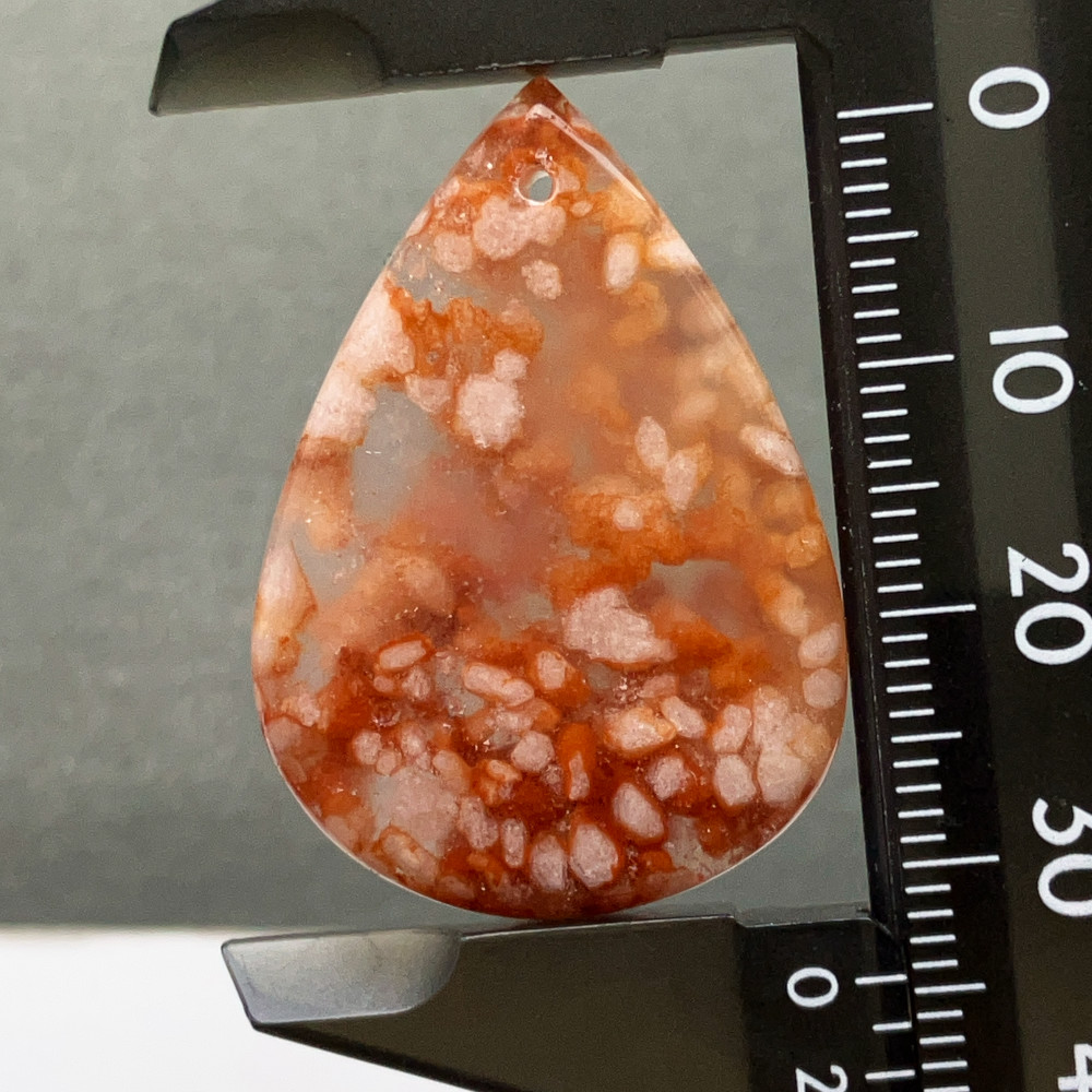 穴あき桜瑪瑙[292] 35x25mm 42Cts / 天然石ルース | Attic Natura