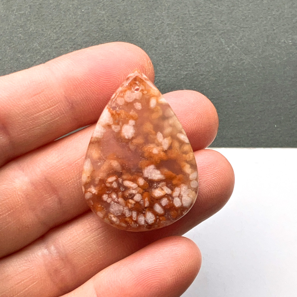 穴あき桜瑪瑙[292] 35x25mm 42Cts / 天然石ルース | Attic Natura