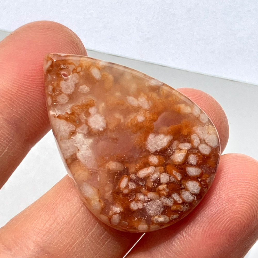 穴あき桜瑪瑙[292] 35x25mm 42Cts / 天然石ルース | Attic Natura