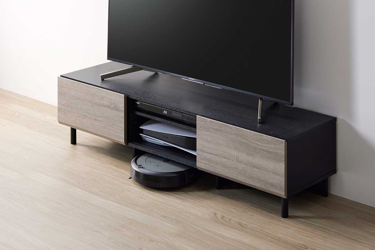引き戸タイプで扉が邪魔にならないテレビボード - AV Watch