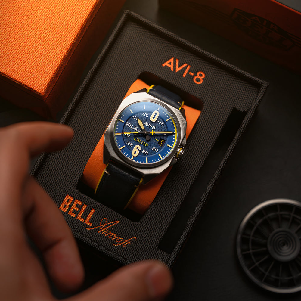 Catalina Blue | Bell X-1 Machbuster Automatic – AVI-8 Timepieces