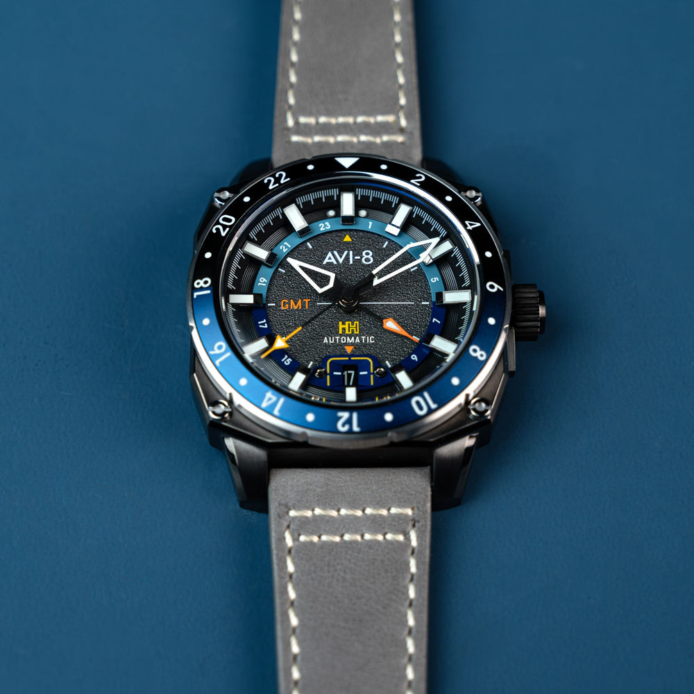 Mist Grey | Hawker Hunter Atlas GMT Automatic – AVI-8 Timepieces