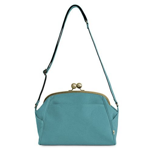 在庫商品】大玉がま口ショルダーバッグ【帆布・綿布（アソート
