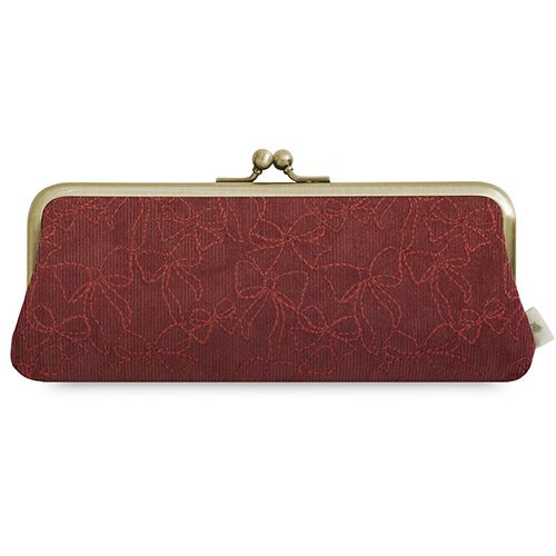 在庫商品】がま口KAKUメガネケース【リボン刺繍】 [M便 1/2] | がま口