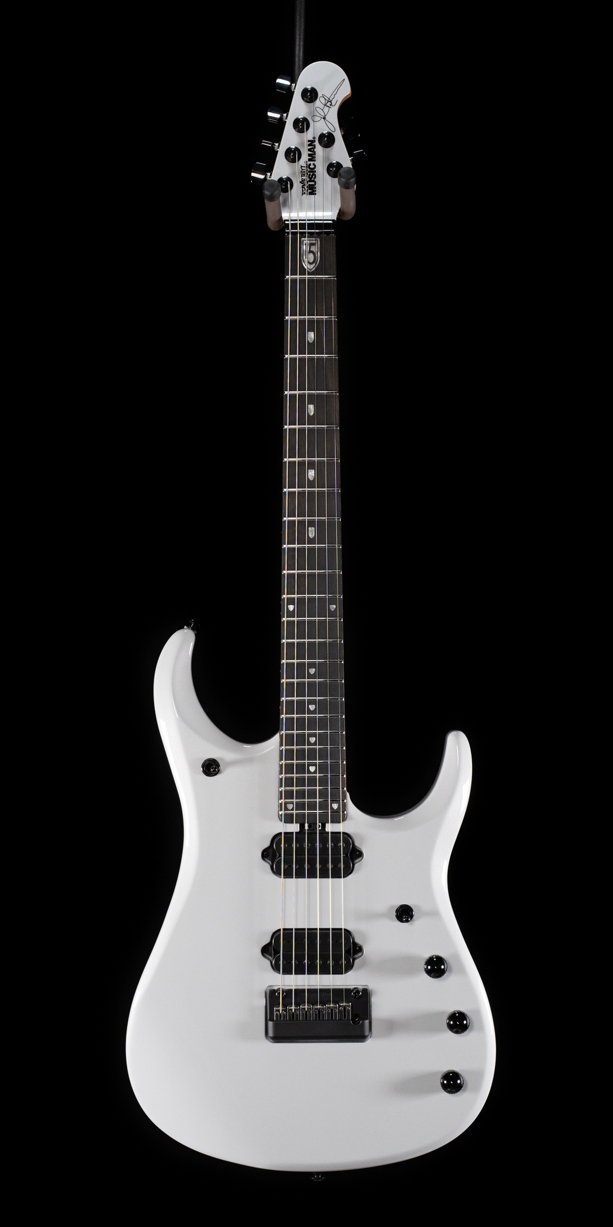 Ernie Ball Music Man JP15 6-String - Ketracel White, Axe Palace